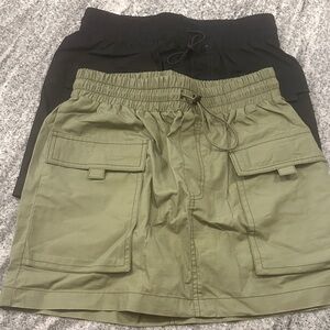 Wild Fable Olive and Black Mini Skirt Set